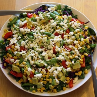 The Big Chopped Salad – Layered Grains & Vegetable Salad l cookinginmygenes.com