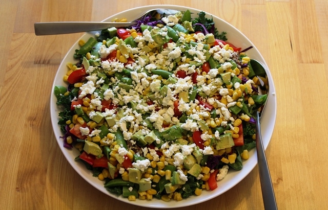 The Big Chopped Salad – Layered Grains & Vegetable Salad l cookinginmygenes.com