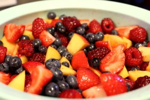 Summer Fruit with Whipped Cream l cookinginmygenes.com