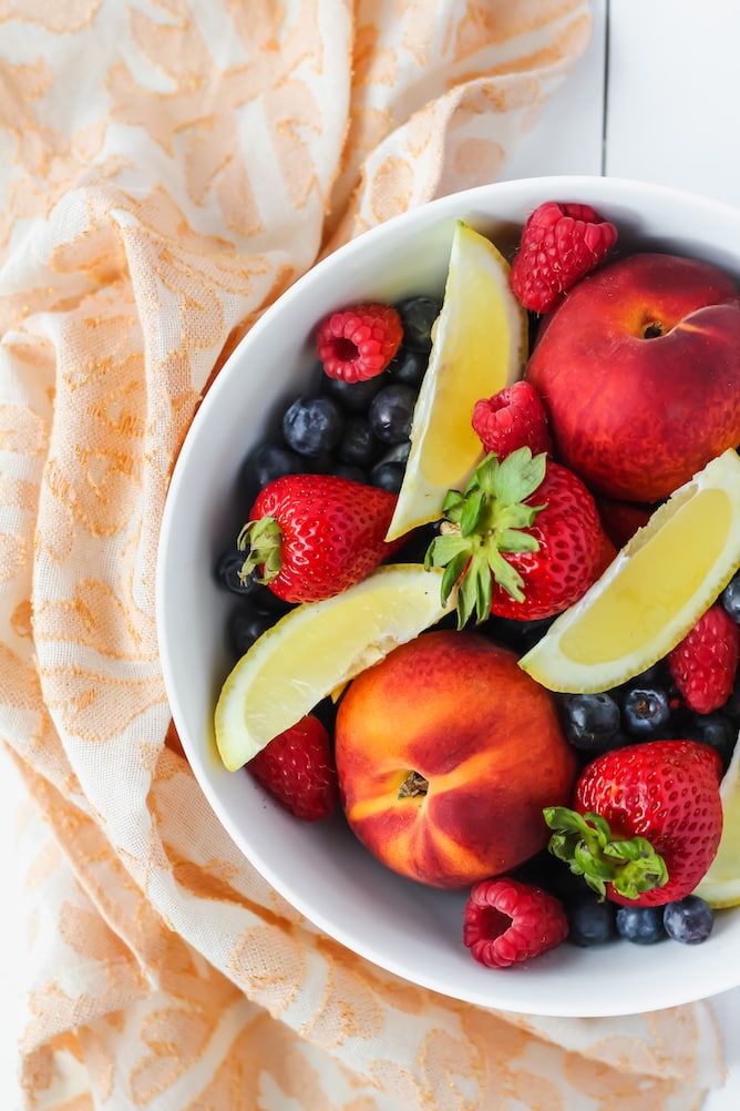 Summer Fruit with Whipped Cream | cookinginmygenes.com