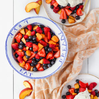 Summer Fruit with Whipped Cream | cookinginmygenes.com