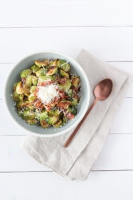 Prosciutto Parmesan Brussels Sprouts | cookinginmygenes.com