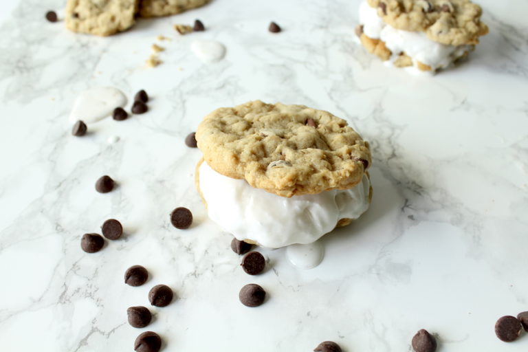 Chocolate-Chip Cookie Ice Cream Sandwiches l cookinginmygenes.com
