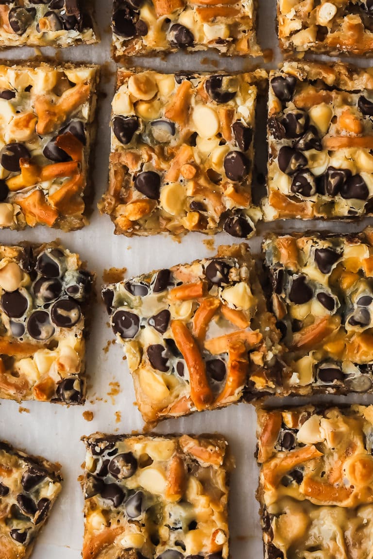 Chewy chocolate pretzel bars are the easiest treat