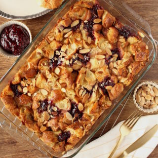 Easy Baked Croissant French Toast | cookinginmygenes.com