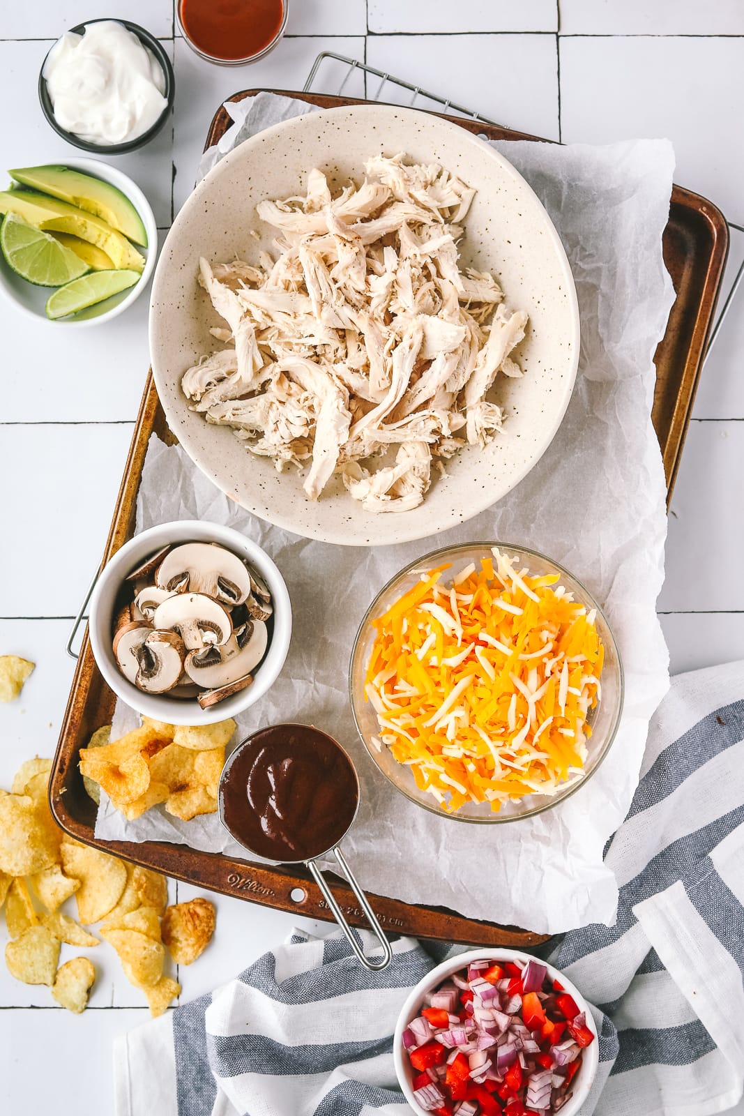 ingredients for bbq chicken nachos