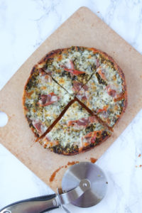 Prosciutto Pesto Pita Pizza l cookinginmygenes.com