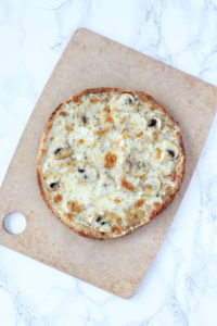 White Mushroom Pita Pizza | cookinginmygenes.com