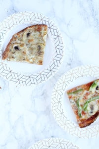 White Mushroom Pita Pizza | cookinginmygenes.com