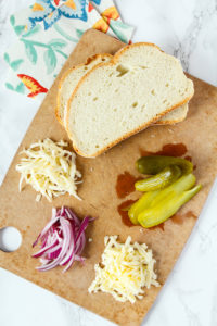 Grilled Cheese with Pickles & Red Onions from cookinginmygenes.com