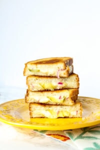 Grilled Cheese with Pickles & Red Onions from cookinginmygenes.com