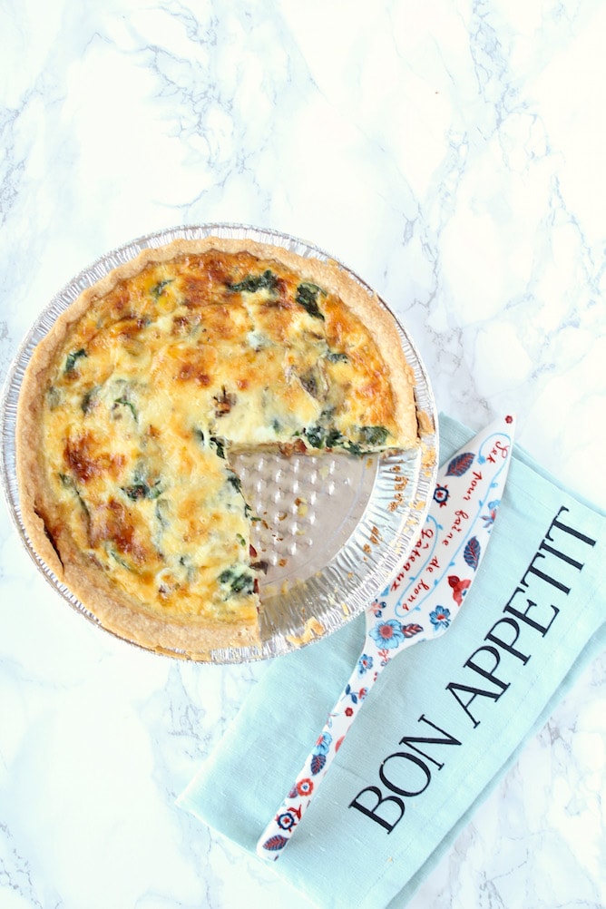 Bacon, Mushroom & Spinach Quiche from cookinginmygenes.com - Cooking in ...