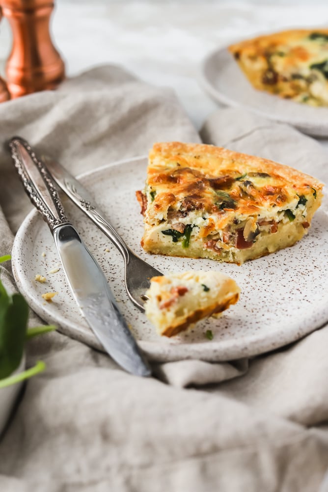 Bacon, Spinach & Mushroom Quiche