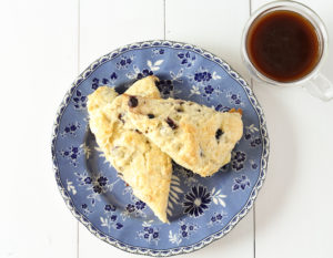 My Perfect Weekend Morning with coffee and Saskatoon Berry Scones | cookinginmygenes.com