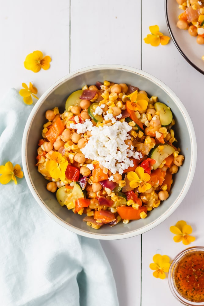 Roasted Summer Vegetable Salad | cookinginmygenes.com