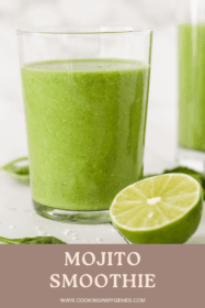 mojito smoothies in glasses with lime wedges