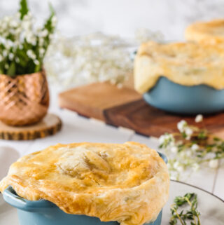 angled closeup of cooked bean pie