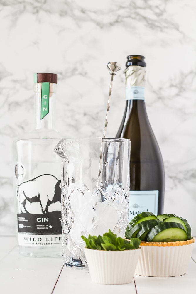 Minty Cucumber Gin Spritz | cookinginmygenes.com