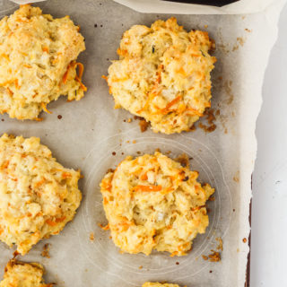 Sweet Potato and Cheddar Cheese Drop Biscuits | Recipe from cookinginmygenes.com