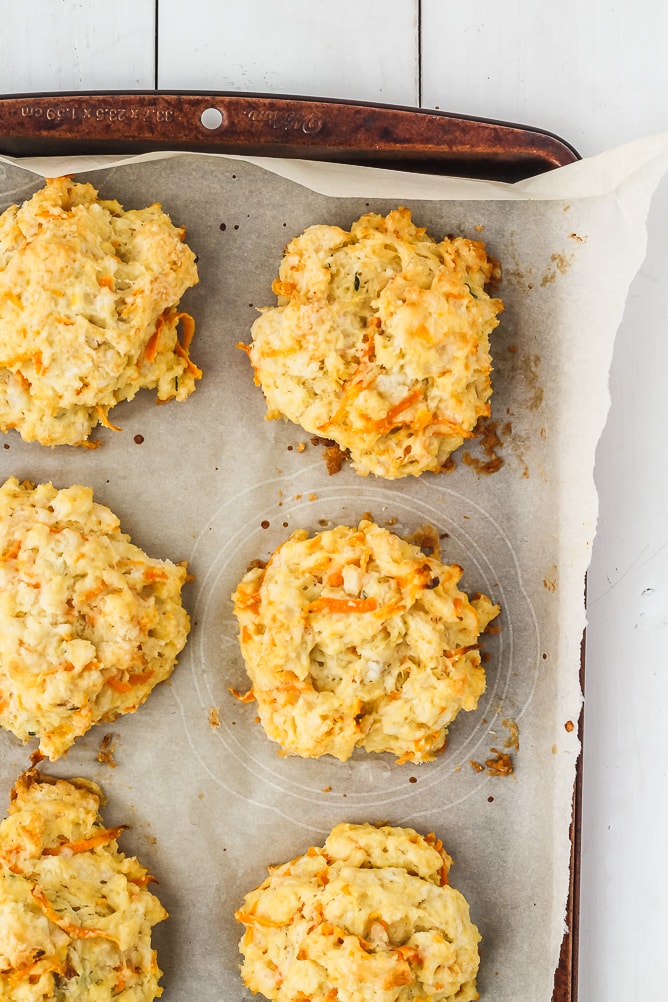 Sweet Potato and Cheddar Cheese Drop Biscuits | Recipe from cookinginmygenes.com
