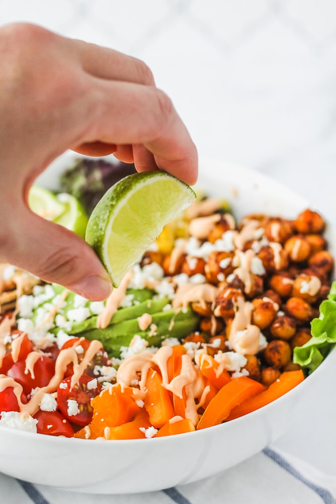 Chickpea Taco Bowls | cookinginmygenes.com