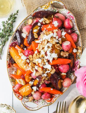 Honey Butter Roasted Carrots & Radishes | cookinginmygenes.com