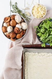 Mushroom Tart with Gruyere Cheese and Arugula
