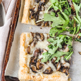 Mushroom Tart with Gruyere Cheese and Arugula