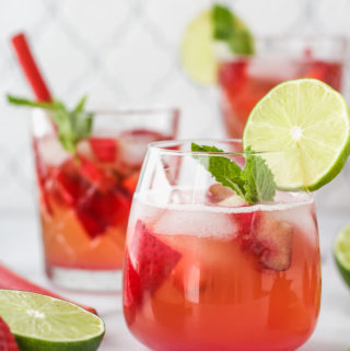 Berry Rhubarb Kombucha Sangria | cookinginmygenes.com