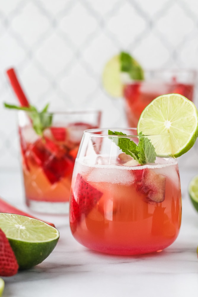 Berry Rhubarb Kombucha Sangria | cookinginmygenes.com