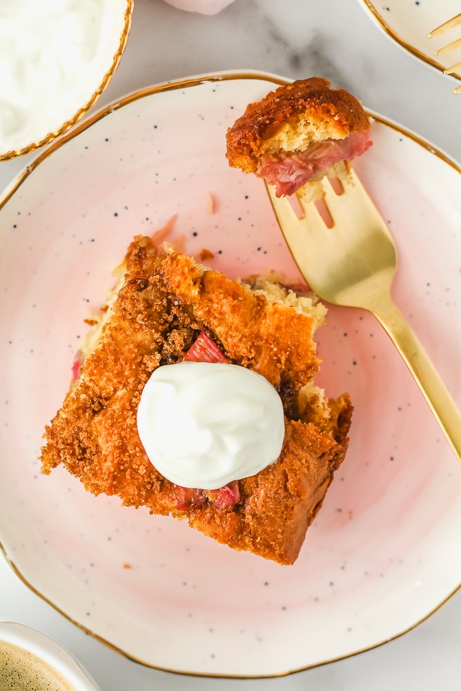 Rhubarb Cake | cookinginmygenes.com