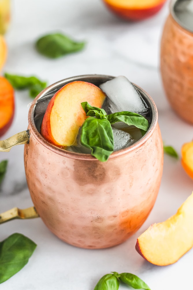 The Best Peach Basil Wine Spritzer (White Wine) Cooking in my Genes