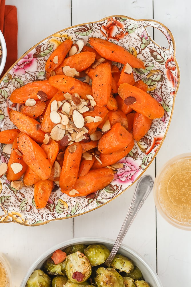 platter of roasted carrots