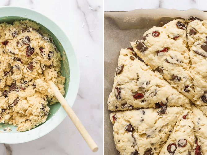 Cranberry Chocolate Scones | cookinginmygenes.com