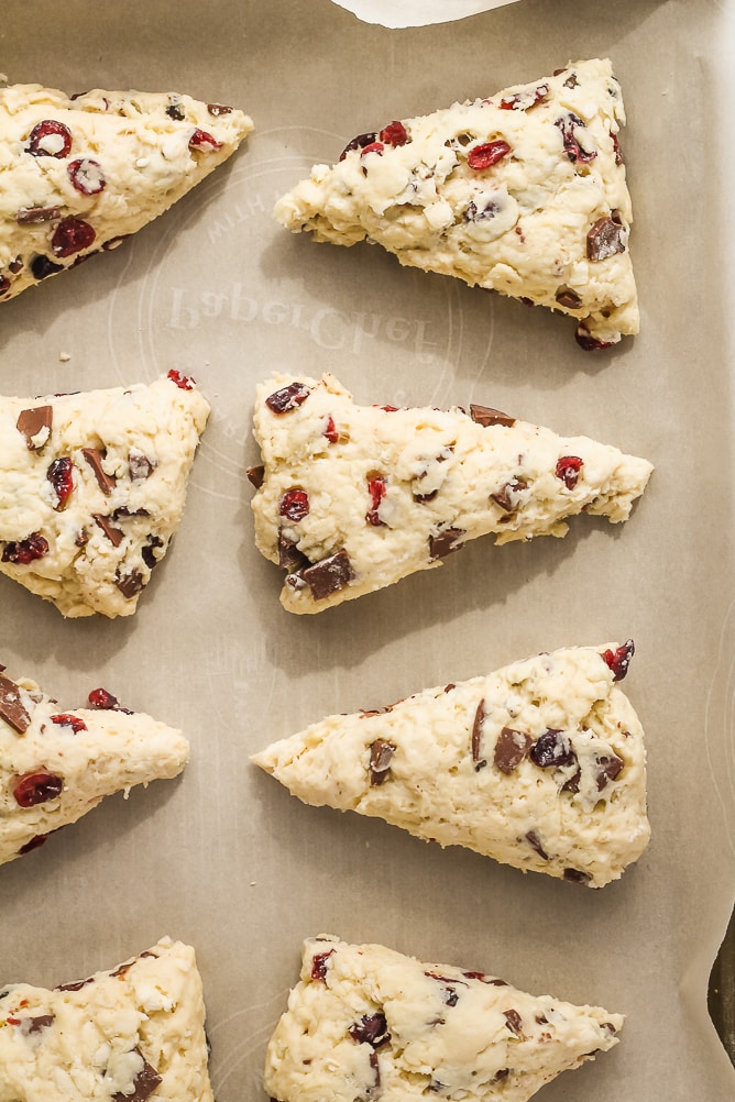 Cranberry Chocolate Scones with Orange Glaze | cookinginmygenes.com