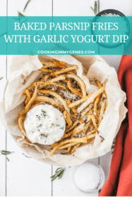 Baked Parsnip Fries with Garlic Yogurt