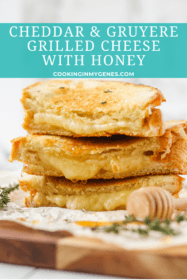 Cheddar & Gruyere Grilled Cheese with Honey