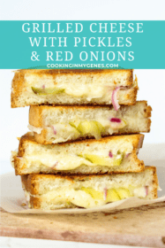 Grilled Cheese with Pickles and Red Onions