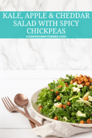 Kale, Apple & Cheddar Salad with Spicy Chickpeas