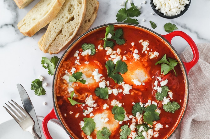 Shakshuka (Baked Eggs in Tomato Sauce) 