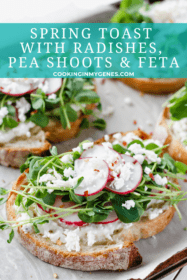 Spring Toast with Radishes, Pea Shoots & Feta