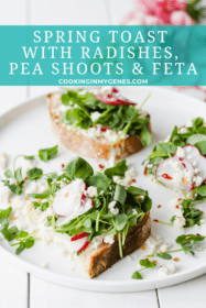 Spring Toast with Radishes, Pea Shoot & Feta