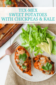 Tex-Mex Sweet Potatoes with Chickpeas & Kale