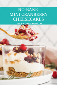 No-Bake Mini Cranberry Cheesecakes