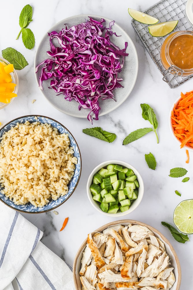 Peanut Chicken Power Bowls