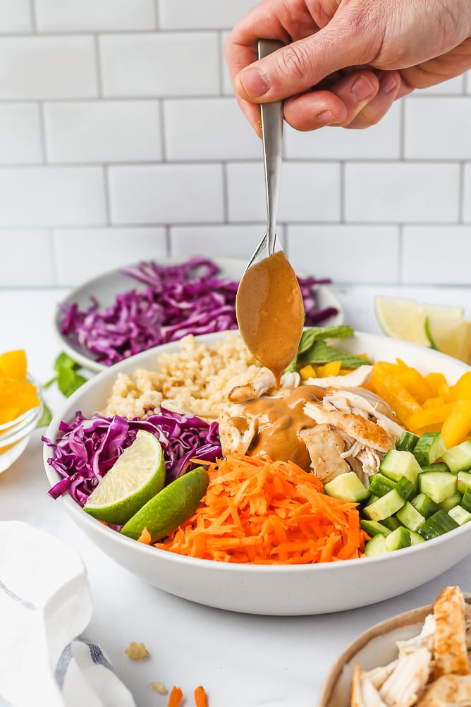 Peanut Chicken Power Bowls