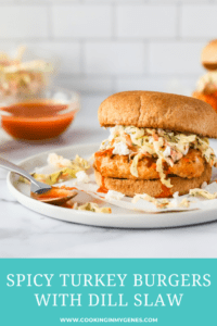 Spicy Turkey Burgers with Dill Slaw