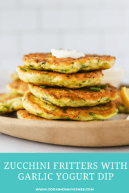 Zucchini Fritters with Garlic Yogurt Dipping Sauce