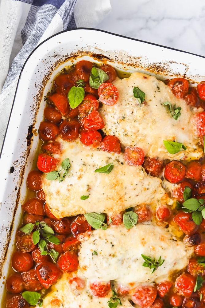 One Pan Baked Chicken with Tomatoes & Oregano