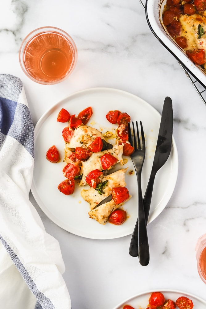 One Pan Baked Chicken with Tomatoes & Oregano